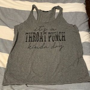 Super cute “It’s a Throat Punch Kinda Day” tank, Large
